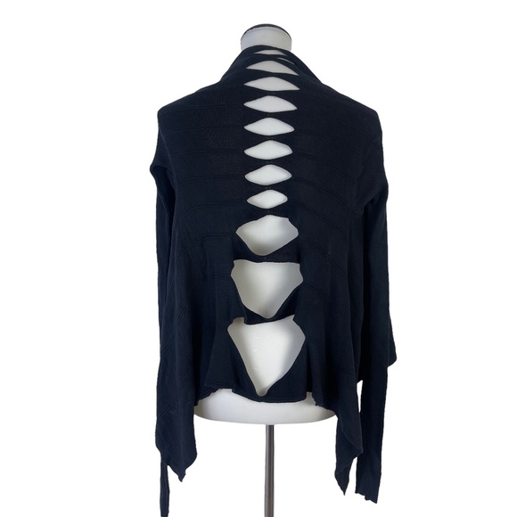 Rick Owens Sweaters - Rick Owens Size S Womens (SS10) Back Cut Out Cardigan Wrap Drape Black